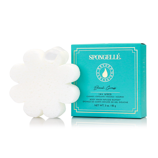Spongellé Beach Grass | Boxed Flower Body Wash Infused Buffer White Smoke