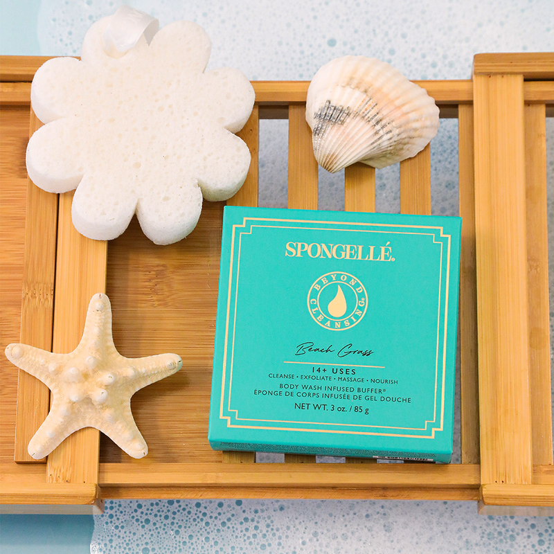 Spongellé Beach Grass | Boxed Flower Body Wash Infused Buffer Antique White