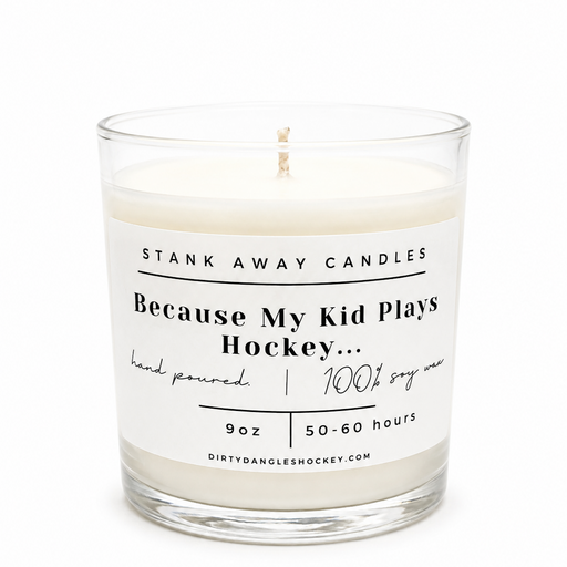 Dirty Dangles Hockey Because My Kid Plays Hockey Candle Soy Wax Candles White Smoke Brown Sugar &  Fig,Certified Beaut (Lavender Lemongrass),Cinnamon Vanilla,Coastal Breeze,Oatmeal Milk & Honey,Sweet Orange & Chili Pepper,Gingerbread (Seasonal)