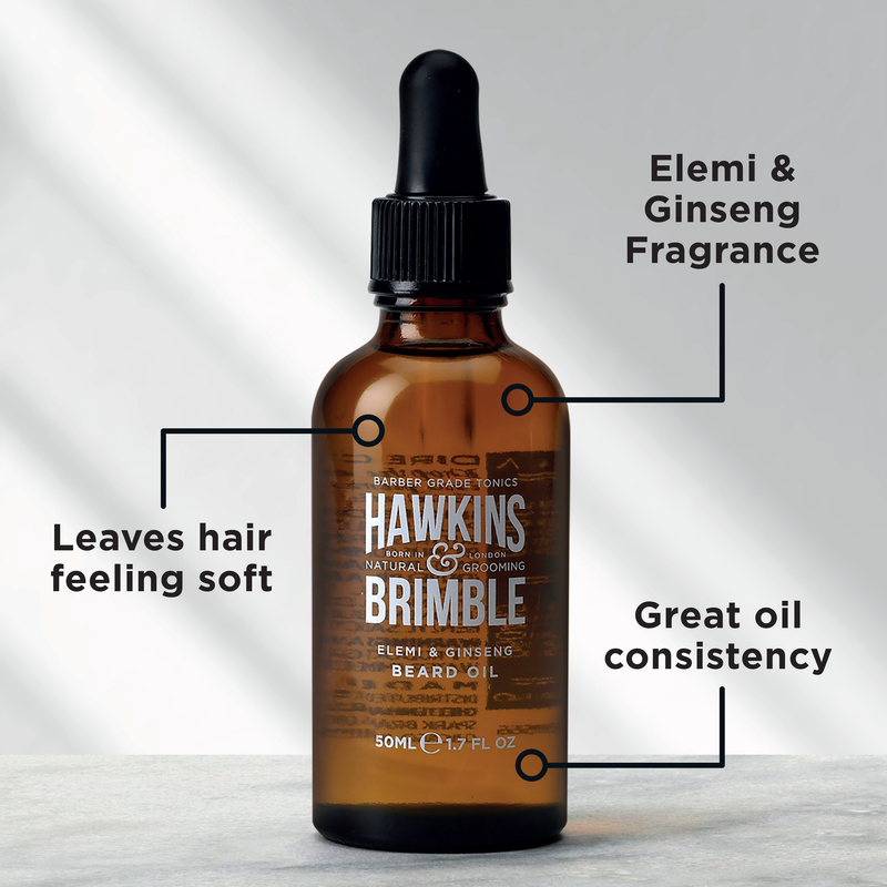 Hawkins & Brimble COM Beard Oil 50ml / 1.69 fl oz Beard care Light Gray