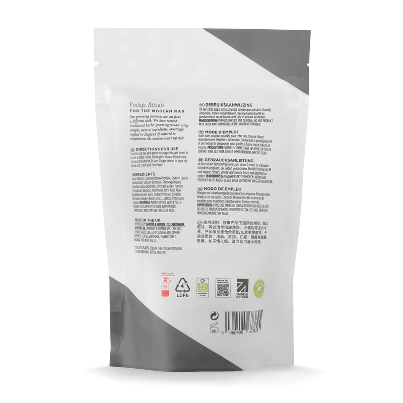 Hawkins & Brimble COM Beard Shampoo Refill Pouch 10.1 fl oz Light Gray