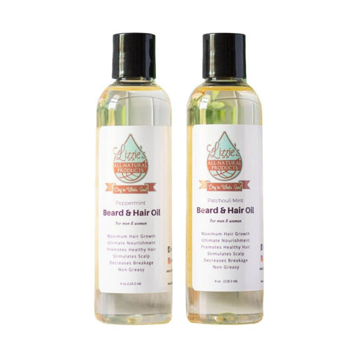 Lizzie's All-natural Products Beard & Hair Oil Light Gray Patchouli Mint,Peppermint