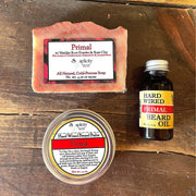 Soaplicity Bearded Trio Gift Set with Hard Wired Beard Oil, Balm, & Body Soap Bar Bundles Dark Olive Green Alchemy Beard Oil, Balm & Soap Gift Set,Primal Beard Oil, Balm & Soap Gift Set,Redwood Beard Oil, Balm & Soap Gift Set,Rogue Beard Oil, Balm & Soap Gift Set,Rugged Beard Oil, Balm & Soap Gift Set,Voodoo Beard Oil, Balm & Soap Gift Set