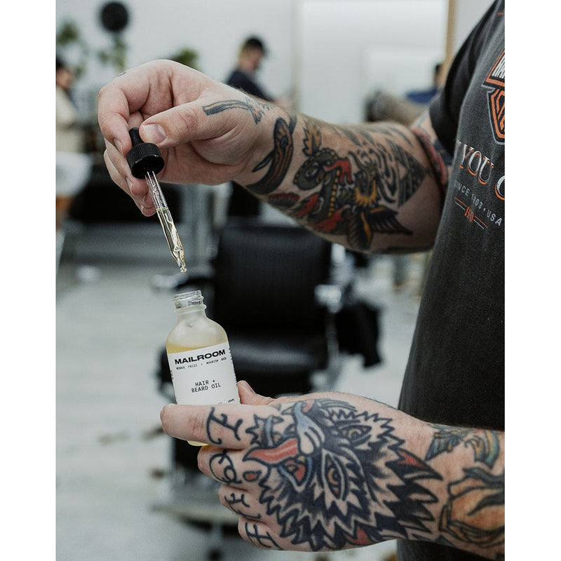 MAILROOM HAIR + BEARD OIL Beard, All Black single,3-pack