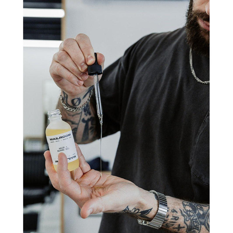 MAILROOM HAIR + BEARD OIL Beard, All Black single,3-pack