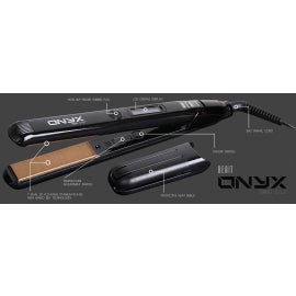 VIP Extensions Beaut Allure Onyx Nanosilk Flat Iron, 450°F, 1" Hair Tools Dark Slate Gray