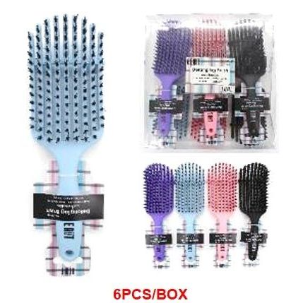 VIP Extensions Beaut Flexible Paddle Detangling Vent Brush with Bristles Hair Tools White Smoke