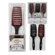 VIP Extensions Beaut Heat Resistant Curved Vent Brush with Bristles Hair Tools White Smoke 6B-67067