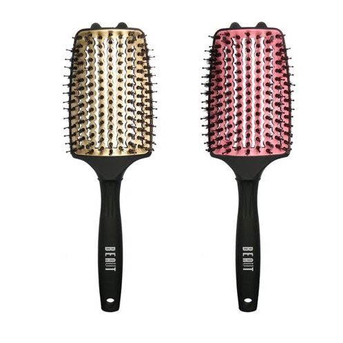 VIP Extensions Beaut Heat Resistant Curved Vent Brush with Bristles Hair Tools White Smoke 6B-67068