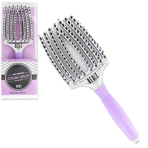VIP Extensions Beaut Heat Resistant Styling Brush with Styling Pick Hair Tools White Smoke 6B-67063