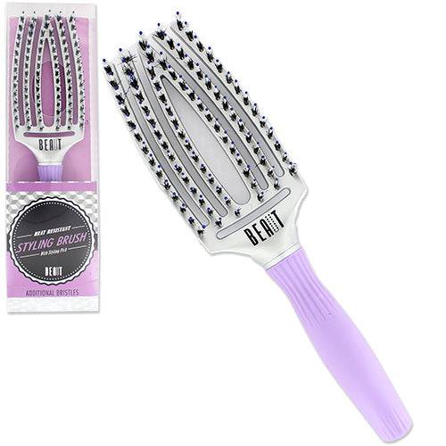 VIP Extensions Beaut Heat Resistant Styling Brush with Styling Pick Hair Tools White Smoke 6B-67064