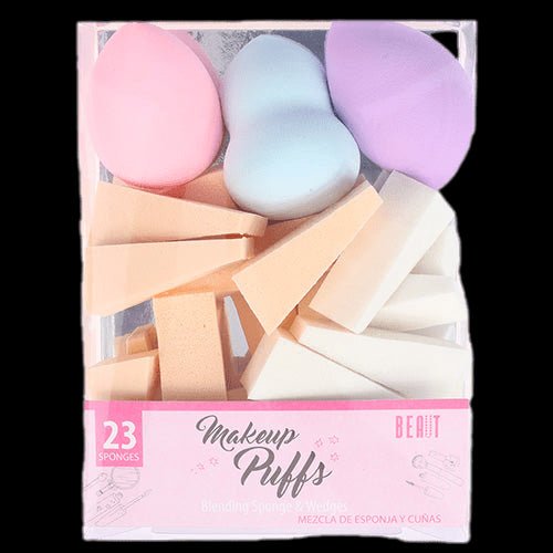 VIP Extensions Beaut Makeup Puffs, 23 pcs Makeup Sponges Misty Rose
