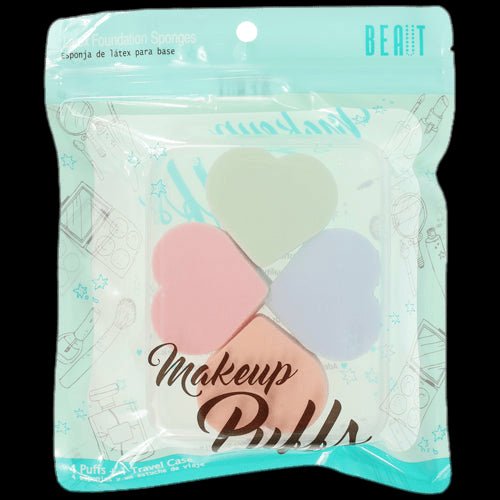 VIP Extensions Beaut Makeup Puffs, 4 Puffs Makeup Sponges Light Gray