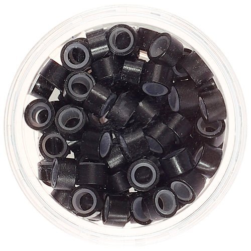 VIP Extensions Beaut Micro Ring with Silicone 5 mm (100 pcs) Hair Extension White Smoke BLACK