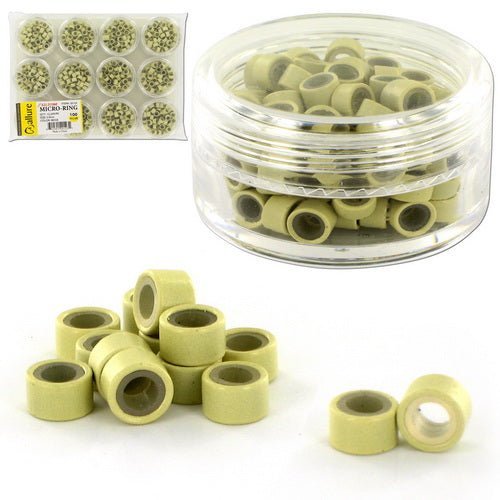 VIP Extensions Beaut Micro Ring with Silicone 5 mm (100 pcs) Hair Extension White Smoke BEIGE