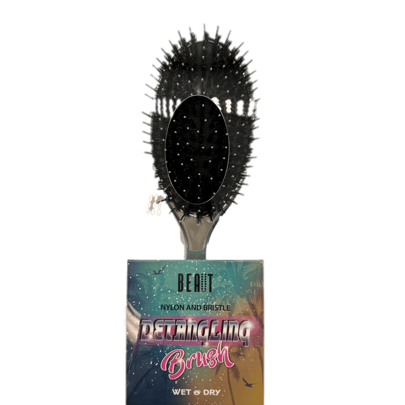 VIP Extensions Beaut Nylon and Bristle Detangling Brush Hair Tools Black Rose Gold,Silver