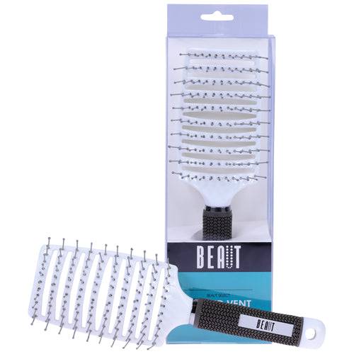 VIP Extensions Beaut Select Curved Vent Brush Hair Tools White Smoke