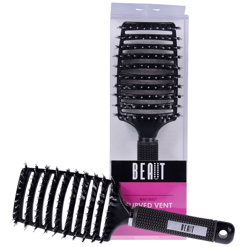 VIP Extensions Beaut Select Curved Vent / Styling Brush Hair Tools Black SELECT CURVED VENT BRUSH BLACK WITH BRISTLES