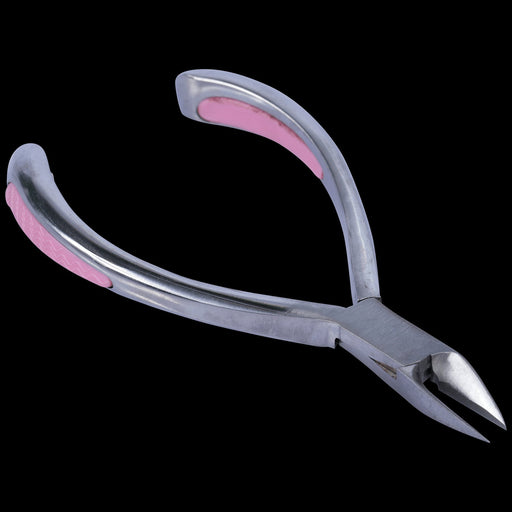 VIP Extensions Beaut Straight Full Jaw Stainless Spring Nipper w/ Comfort Grip Salon Supplies Black