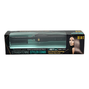 VIP Extensions Beaut Straightening Styler Comb 400°F Max Hair Tools Dark Slate Gray BLACK