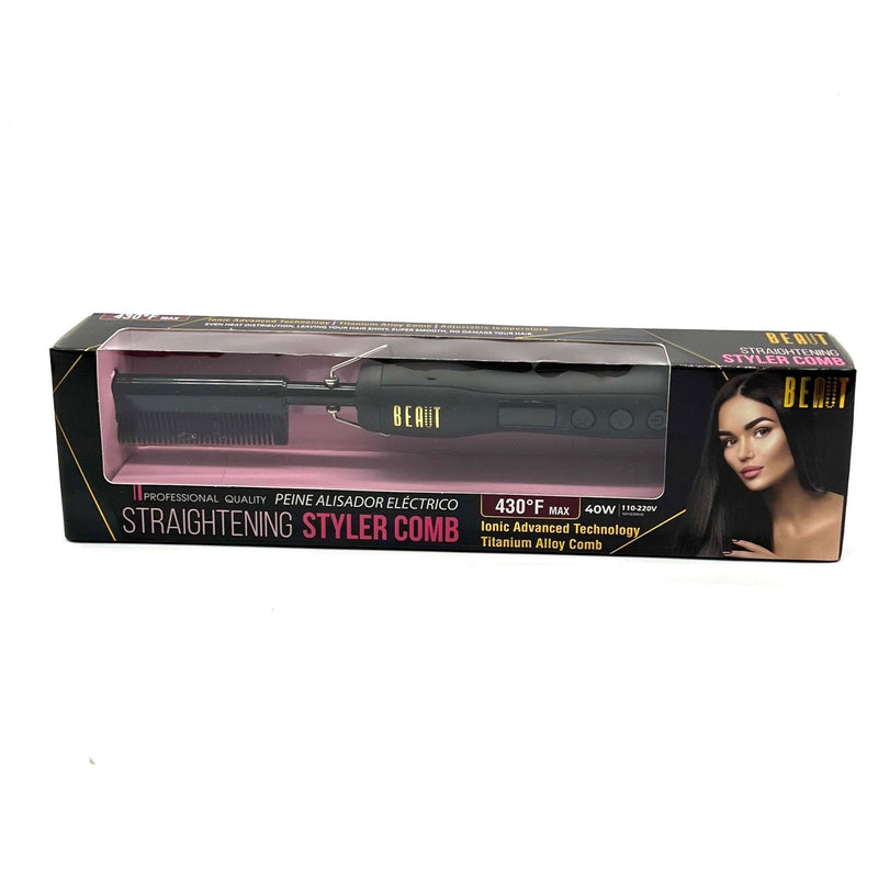 VIP Extensions Beaut Straightening Styler Comb 430°F Max Hair Tools White Smoke BLACK