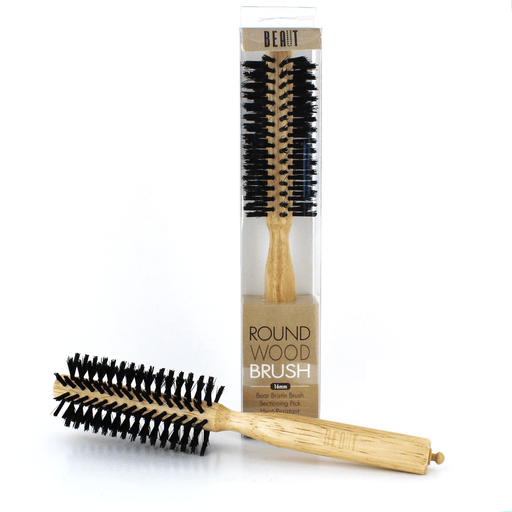 VIP Extensions Beaut Wood Round Brush Hair Tools White Smoke 16 mm