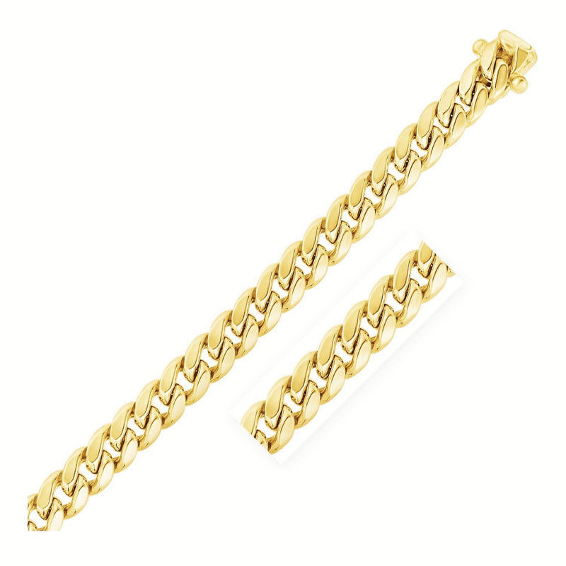 Bids.com 10.5mm 14k Yellow Gold Semi Solid Miami Cuban Chain Necklaces White Smoke 24 / Yellow Gold,26 / Yellow Gold
