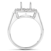 Bids.com 0.48 Carat Genuine White Diamond 14K White Gold Semi Mount Ring - holds 8.00mm Round Gemstone Rings White Smoke size 7.00,size 6.00,size 8.00