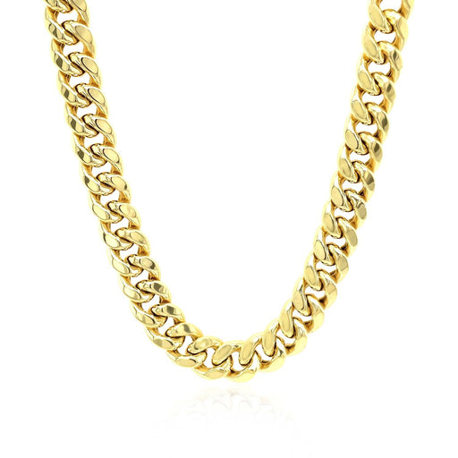 Bids.com 7.25mm 10k Yellow Gold Semi Solid Miami Cuban Chain Necklaces White Smoke 24 / Yellow Gold,26 / Yellow Gold