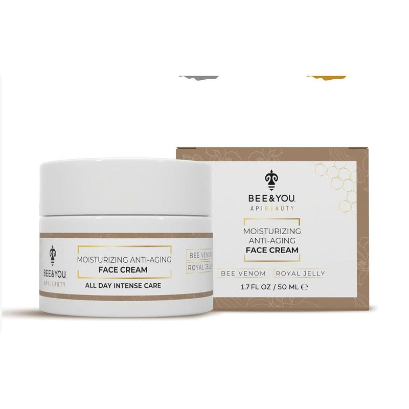 VIP Extensions Bee & You Anti-Aging Natural Face Cream, Deep Wrinkle Treatment with Royal Jelly, Bee Venom & Shea Butter, 1.7 fl oz Face Cream White Smoke