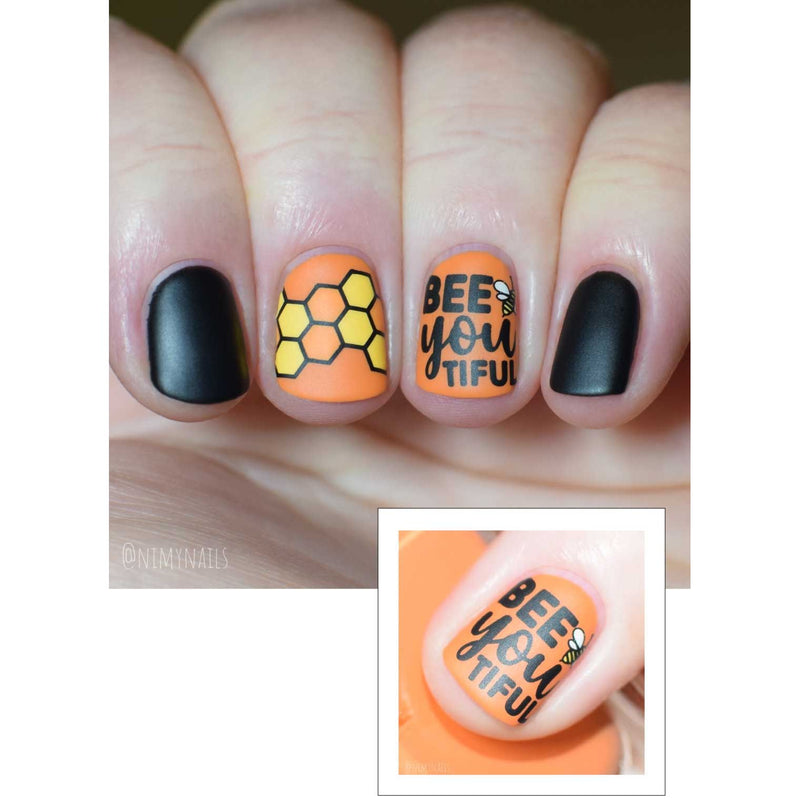 UberChic Beauty Bee-You-Tiful Spring Stamping Plate Rosy Brown