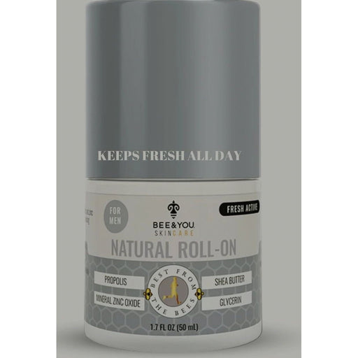 VIP Extensions Bee & You Roll-On Deodorant for Men, 1.7 oz Deodorant Dark Gray