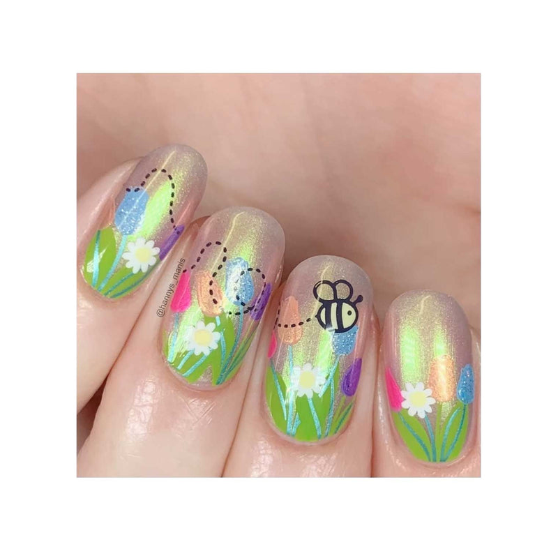 UberChic Beauty Bee-You-Tiful Spring Stamping Plate Rosy Brown