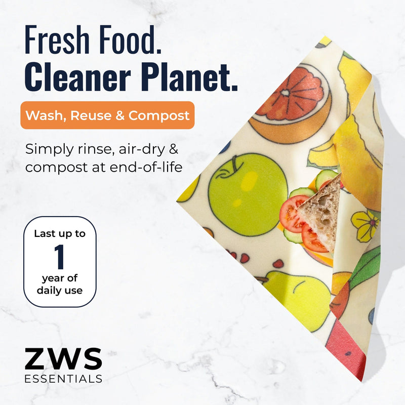 ZeroWasteStore.com Beeswax Wraps – Plastic-Free Food Storage Food Wraps White Smoke Honeycomb / 3-Pack Assorted,Honeycomb / 3-Pack Medium,Honeycomb / 3-Pack Large,Honeycomb / Bread Wrap,Pollinators / 3-Pack Assorted,Pollinators / 3-Pack Medium,Pollinators / 3-Pack Large,Pollinators / Bread Wrap,Fruit / 3-Pack Assorted,Fruit / 3-Pack Medi