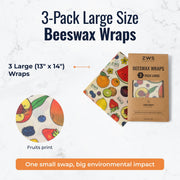 ZeroWasteStore.com Beeswax Wraps – Plastic-Free Food Storage Food Wraps White Smoke Honeycomb / 3-Pack Assorted,Honeycomb / 3-Pack Medium,Honeycomb / 3-Pack Large,Honeycomb / Bread Wrap,Pollinators / 3-Pack Assorted,Pollinators / 3-Pack Medium,Pollinators / 3-Pack Large,Pollinators / Bread Wrap,Fruit / 3-Pack Assorted,Fruit / 3-Pack Medi