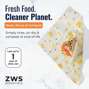 ZeroWasteStore.com Beeswax Wraps – Plastic-Free Food Storage Food Wraps White Smoke Honeycomb / 3-Pack Assorted,Honeycomb / 3-Pack Medium,Honeycomb / 3-Pack Large,Honeycomb / Bread Wrap,Pollinators / 3-Pack Assorted,Pollinators / 3-Pack Medium,Pollinators / 3-Pack Large,Pollinators / Bread Wrap,Fruit / 3-Pack Assorted,Fruit / 3-Pack Medi
