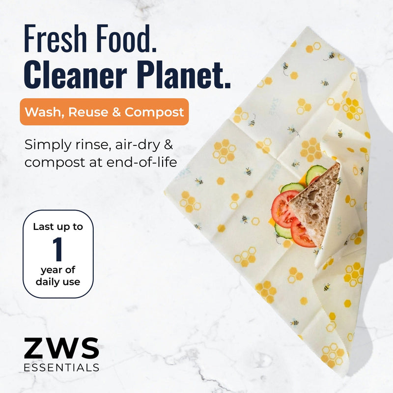 ZeroWasteStore.com Beeswax Wraps – Plastic-Free Food Storage Food Wraps White Smoke Honeycomb / 3-Pack Assorted,Honeycomb / 3-Pack Medium,Honeycomb / 3-Pack Large,Honeycomb / Bread Wrap,Pollinators / 3-Pack Assorted,Pollinators / 3-Pack Medium,Pollinators / 3-Pack Large,Pollinators / Bread Wrap,Fruit / 3-Pack Assorted,Fruit / 3-Pack Medi