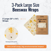 ZeroWasteStore.com Beeswax Wraps – Plastic-Free Food Storage Food Wraps White Smoke Honeycomb / 3-Pack Assorted,Honeycomb / 3-Pack Medium,Honeycomb / 3-Pack Large,Honeycomb / Bread Wrap,Pollinators / 3-Pack Assorted,Pollinators / 3-Pack Medium,Pollinators / 3-Pack Large,Pollinators / Bread Wrap,Fruit / 3-Pack Assorted,Fruit / 3-Pack Medi