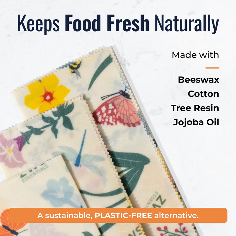 ZeroWasteStore.com Beeswax Wraps – Plastic-Free Food Storage Food Wraps White Smoke Honeycomb / 3-Pack Assorted,Honeycomb / 3-Pack Medium,Honeycomb / 3-Pack Large,Honeycomb / Bread Wrap,Pollinators / 3-Pack Assorted,Pollinators / 3-Pack Medium,Pollinators / 3-Pack Large,Pollinators / Bread Wrap,Fruit / 3-Pack Assorted,Fruit / 3-Pack Medi