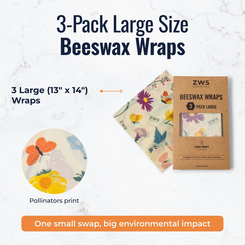 ZeroWasteStore.com Beeswax Wraps Food Wraps White Smoke Honeycomb / 3-Pack Assorted + Bread Wrap,Honeycomb / 3-Pack Assorted,Honeycomb / 3-Pack Medium,Honeycomb / 3-Pack Large,Honeycomb / Bread Wrap,Pollinators / 3-Pack Assorted + Bread Wrap,Pollinators / 3-Pack Assorted,Pollinators / 3-Pack Medium,Pollinators