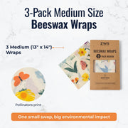 ZeroWasteStore.com Beeswax Wraps Food Wraps White Smoke Honeycomb / 3-Pack Assorted + Bread Wrap,Honeycomb / 3-Pack Assorted,Honeycomb / 3-Pack Medium,Honeycomb / 3-Pack Large,Honeycomb / Bread Wrap,Pollinators / 3-Pack Assorted + Bread Wrap,Pollinators / 3-Pack Assorted,Pollinators / 3-Pack Medium,Pollinators