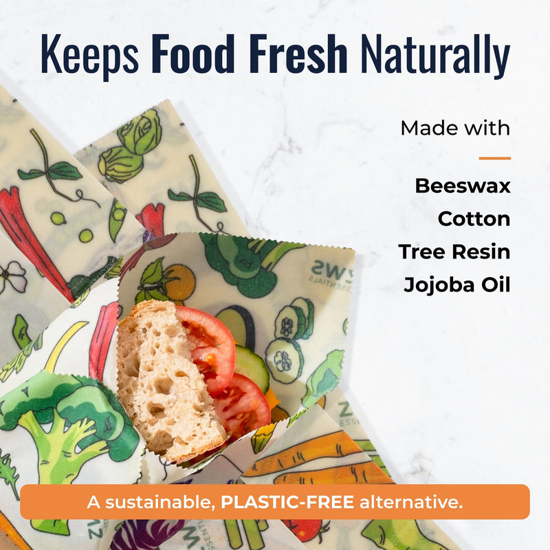 ZeroWasteStore.com Beeswax Wraps – Plastic-Free Food Storage Food Wraps White Smoke Honeycomb / 3-Pack Assorted,Honeycomb / 3-Pack Medium,Honeycomb / 3-Pack Large,Honeycomb / Bread Wrap,Pollinators / 3-Pack Assorted,Pollinators / 3-Pack Medium,Pollinators / 3-Pack Large,Pollinators / Bread Wrap,Fruit / 3-Pack Assorted,Fruit / 3-Pack Medi