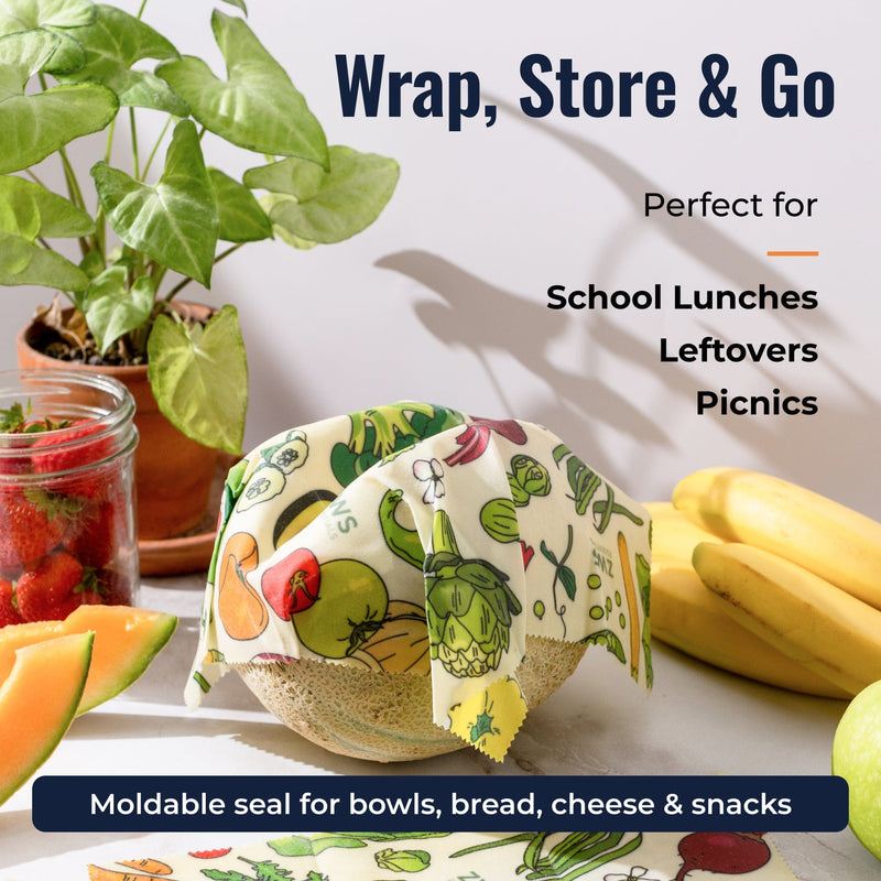 ZeroWasteStore.com Beeswax Wraps – Plastic-Free Food Storage Food Wraps Lavender Honeycomb / 3-Pack Assorted,Honeycomb / 3-Pack Medium,Honeycomb / 3-Pack Large,Honeycomb / Bread Wrap,Pollinators / 3-Pack Assorted,Pollinators / 3-Pack Medium,Pollinators / 3-Pack Large,Pollinators / Bread Wrap,Fruit / 3-Pack Assorted,Fruit / 3-Pack Medi