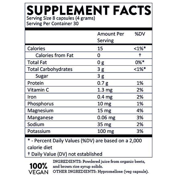 Hallelujah Diet BeetMax Capsules Dehydrated Juice Powder Lavender