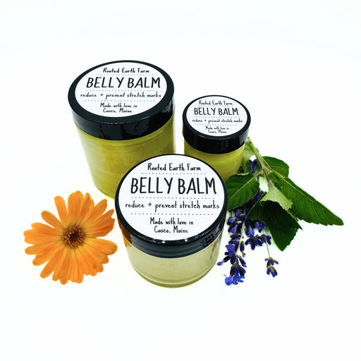 Rooted Earth Farm + Apothecary Belly Balm Herbal Salves + Balms White Smoke 1 oz,2 oz,4 oz