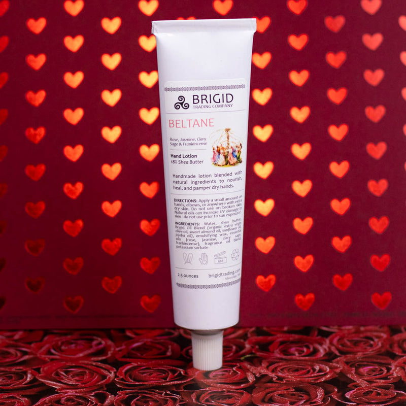 Brigid Trading Company Beltane Natural Hand Lotion – Rose & Jasmine, Paraben-Free Lotion Dark Red