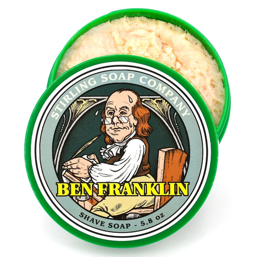 Pasteur Pharmacy Stirling Soap Co. Ben Franflin Shave Soap 5.8 Oz White Smoke