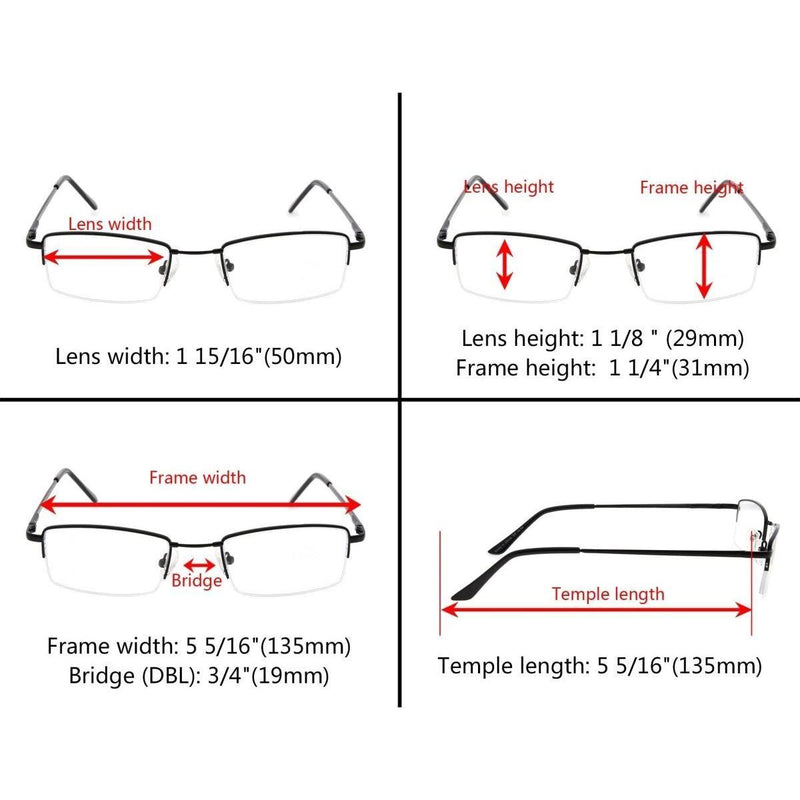 eyekeeper.com Classic Bendable Memory Metal Bridge Reading Glasses R1709 Eyeglasses Antique White Black / +0.75,Gold / +1.00,Gold / +1.25,Gold / +2.50,Gunmetal / +0.50,Gunmetal / +1.25