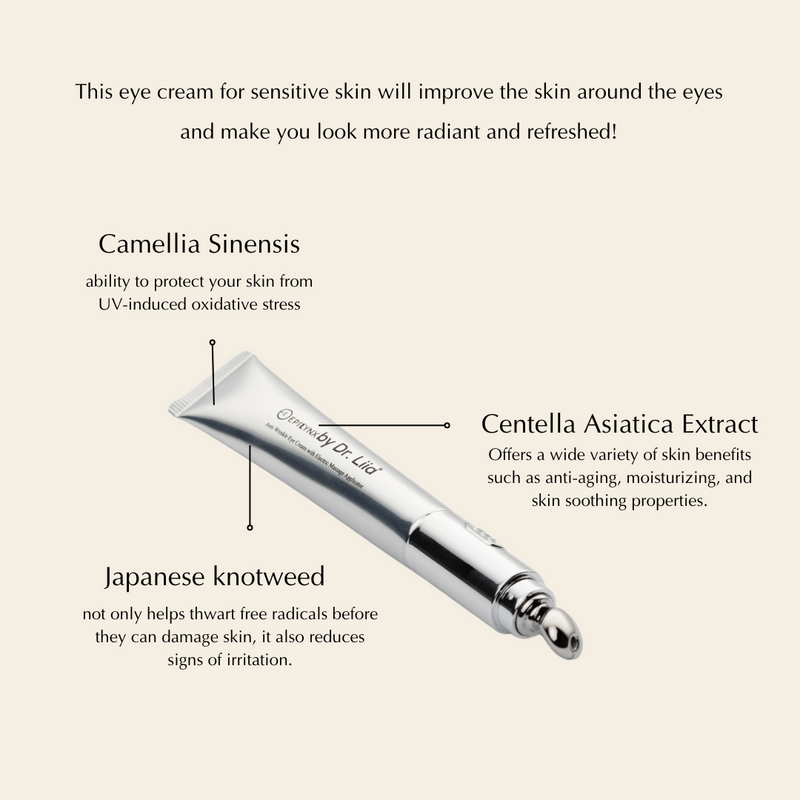 EpiLynx Ultra Renewal Depuffing Eye Cream for Sensitive Skin – Vegan, Gluten-Free & Brightening Beige