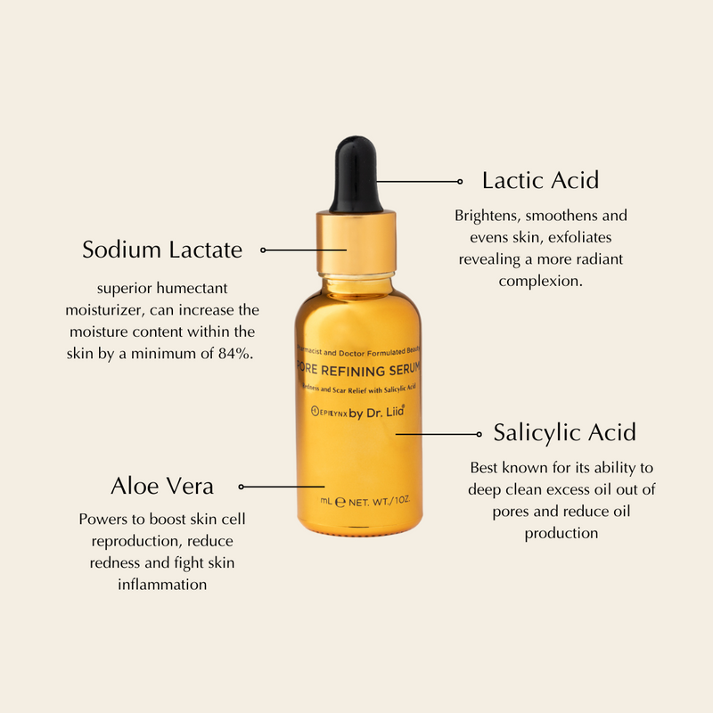 EpiLynx Pore Refining & Redness Relief Serum – Vegan, Gluten-Free, Hypoallergenic Brightening Formula Face Serums Beige